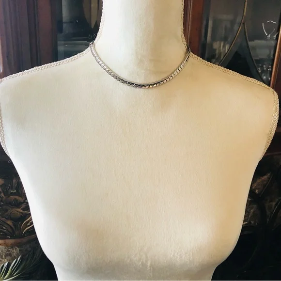 Vintage Coro silver plated braided chain necklace - Picture 6 of 13